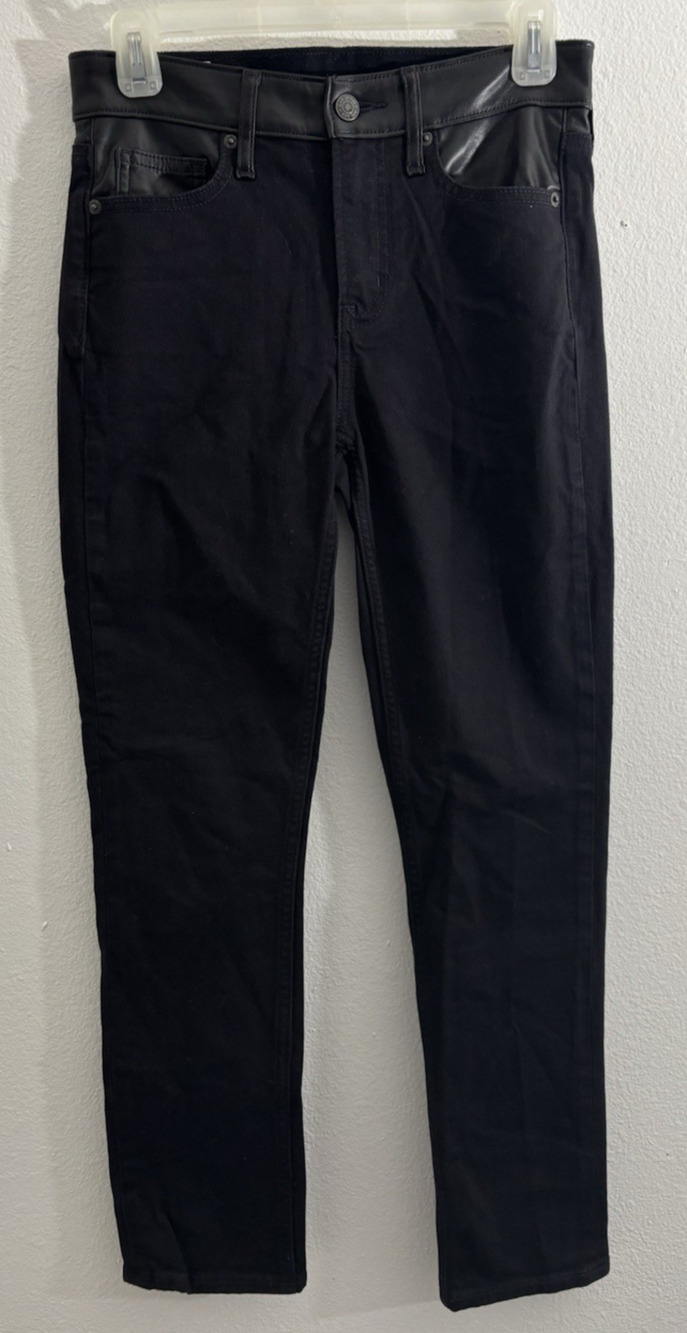 GAP Vintage Slim Mid Rise Black Jeans Solid Denim Size 25/0